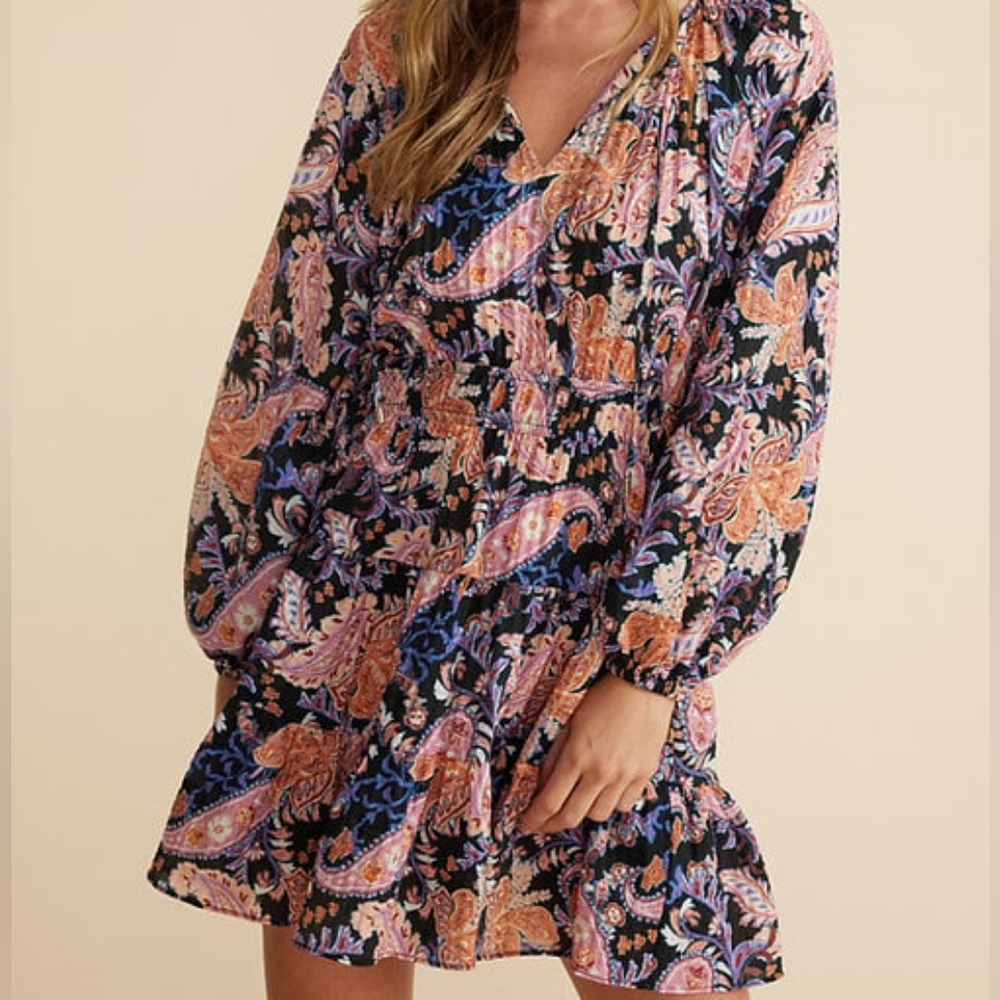 Mink‎ Pink Multi Celestia Tiered Mini Dress Small